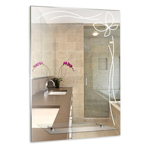 серебряное зеркало для маленькой ванной